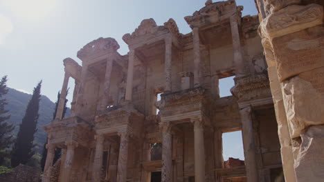 Wide-shot-of-Celsus-Library-with-lens-flare-in-in-Ephesus