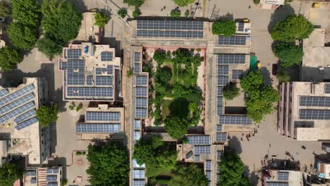 Hospital's-green-oasis-in-Shahdadpur,-Sindh---Aerial-topview