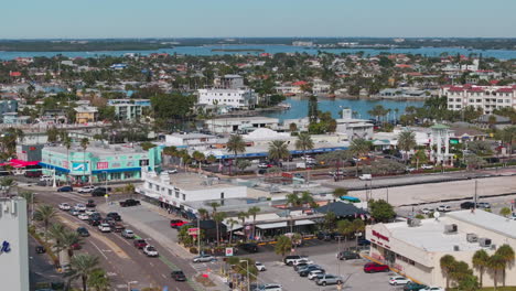 Main-shopping-district-of-Treasure-Island-from-aerial-drone-view-in-Florida