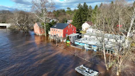 Aerial-shot-of-a-severe-flood