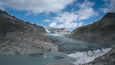 Gletschermajestät-Am-Furkapass,-Rhonegletscher,-Schweiz---Zeitraffer