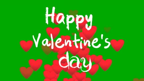 Love-Hearts-icons-text-Happy-Valentines-day-animation-cartoon-on-green-screen-background