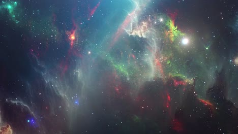 Vista-Del-Espacio-A-Través-De-Las-Estrellas-Y-Nebulosas.