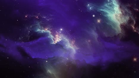 Fliegen-Durch-Die-Wolken-Und-Das-Sternenfeld-Im-Weltraum-4k
