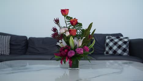 Static-shot-of-flower-decoration-on-a-living-room