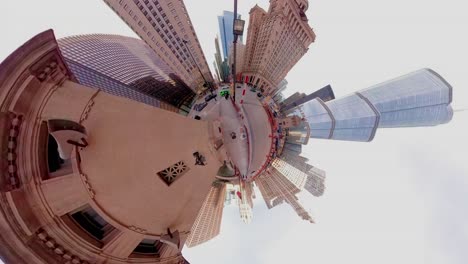 Engaging-stereoscopic-3D-tour-of-Chicago,-showcasing-iconic-landmarks-and-architectural-wonders