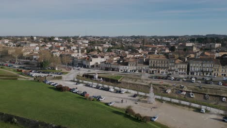 Aerial-view-of-Blaye-village,-Bordeaux,-France