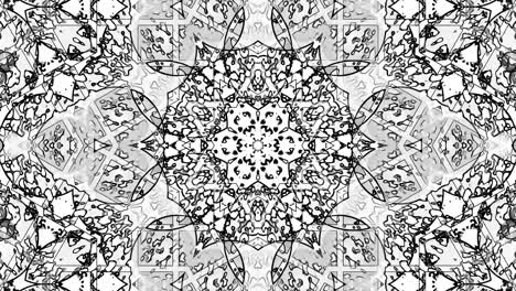 Pencil-sketch-style-animation-of-the-kaleidoscope-geometric-pattern