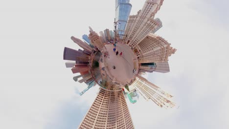 Immersive-3D-Erkundung-Von-Chicago-Durch-Eine-Stereoskopische-Ansicht,-Die-Die-Wahrzeichen-Und-Architektur-Der-Stadt-Einfängt