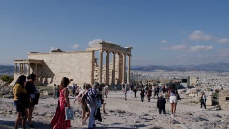 The-ancient-Parthenon-temple,-built-on-the-highest-part-of-the-city,-Athens,-Greece