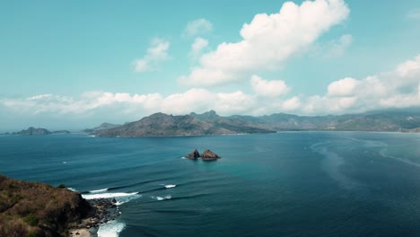 Beautiful-drone-shot-Lombok-Island-and-Indonesia-with-sun-and-ocean