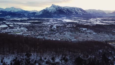 Incredible-winter-wonderland-aerial-view-of-Salzburg-cityscape-in-Austria