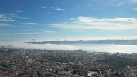Aerial-forward-view-of-San-Francisco-golden-gate-with-clouds