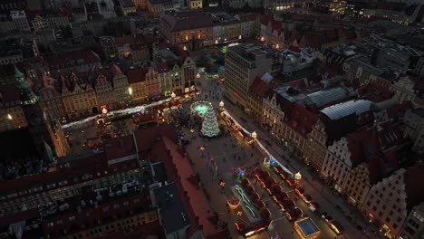 Holiday-Spirit-Over-Wrocław's-Market-Square:-Drone-Views