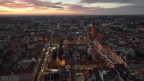Market-Square-Magic:-Wrocław's-Festive-Aerial-Perspective