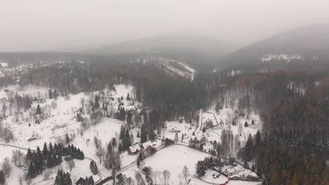 Winter-journey-through-the-enchanting-landscapes-of-Poland-as-seen-from-a-drone's-perspective