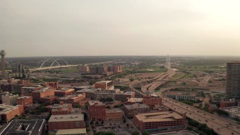 Aerial-View-Downtown-Dallas-Traffic