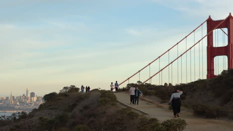 Cinematic-slow-motion-panning-shot-of-San-Francisco's-Golden-Gate-Bridge