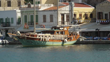 Sailboat-moored-in-the-harbour-of-Symi-Island