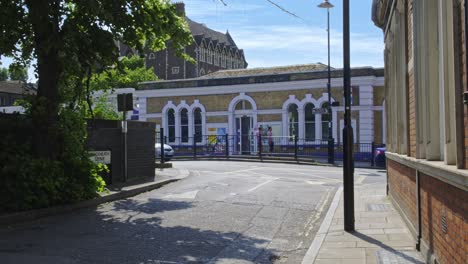Wide-Angle-Outside-Blackheath-Train-Station-in-the-Summer