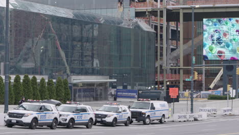 Cop-Cars-stationed-in-front-of-Javits-Center-During-Coronavirus-outbreak