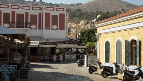 Tipical-streetview-and-restaurants-in-Ano-Symi