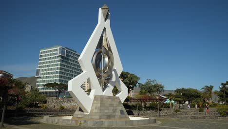 Sculpture-by-Cesar-Manrique-near-the-Auditorium,-in-Santa-Cruz-de-Tenerife