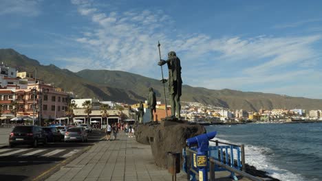 Statues-on-the-coast-of-Candelaria,-Part-one
