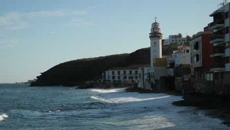 Coast-of-Candelaria-village-with-the-tower-of-the-basilica
