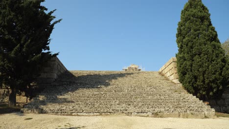 Low-angle-view-of-the-stairs-by-the-Acropolis-of-Rhodes