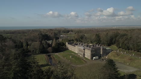 Wide-aerial-of-the-grand-Glynllifon-estate