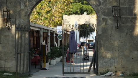 The-entrance-of-the-park-around-the-Old-Town-of-Rhodes