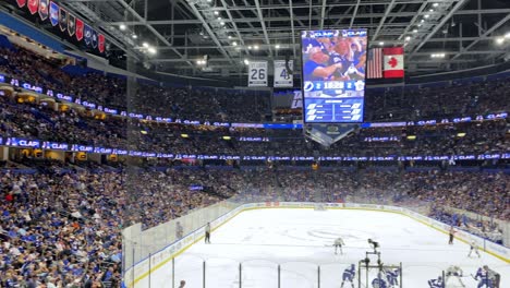 Eishockey-Fans-Jubeln-Während-Des-Tampa-Bay-Lightning-Hockey-Spiels-In-Einer-Eishalle