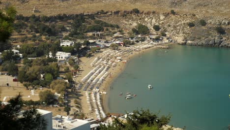 Aerial-view-of-the-touristic-Lindos-Beach