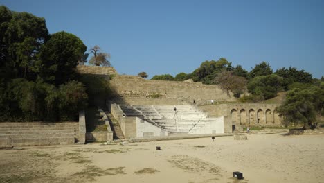The-ancient-theater-at-the-Acropolis-of-Rhodes,-Part-one