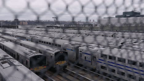 Rack-focus-on-train-stationed-at-the-Hudson-Yards