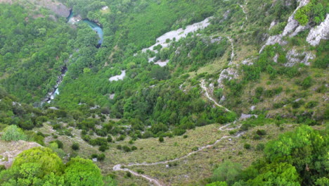 Amazing-Aerial-view-of-Vikos-gorge-and-Pindus-Mountains,-Zagori,-Epirus,-Greece