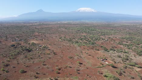 Scenic-panorama-of-African-savanna-and-farmland-at-footstep-of-Mount-Kilimanjaro