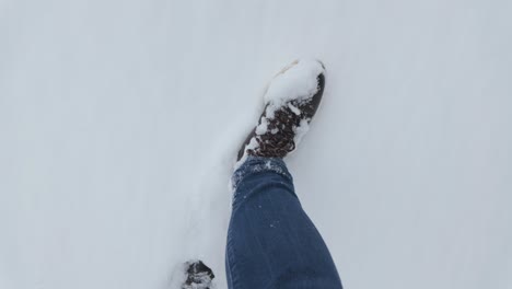 POV-De-Una-Persona-Caminando-En-Un-Paisaje-De-Nieve-Profunda-Durante-La-Temporada-De-Invierno