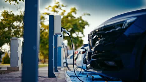 Electric-cars-recharging-at-the-charging-station