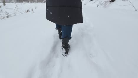 Siguiendo-Los-Pasos-De-Una-Persona-Caminando-Por-El-Camino-Nevado-Durante-Las-Nevadas-En-Invierno