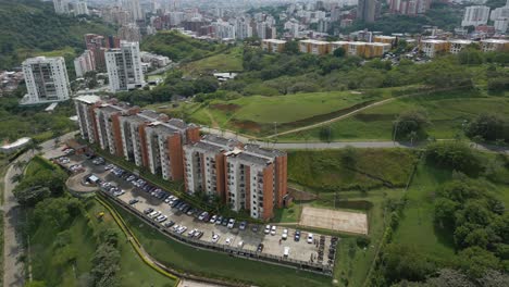 Residential-buildings-in-the-Aguacatal-neighborhood-and-its-green-surroundings,-west-of-Cali,-Colombia