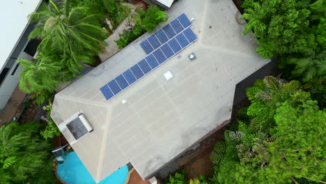 Solar-panned-roof-aerial-drone-shot