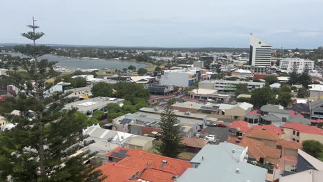 City-Panoramic-View-From-Marlston-Hill-Lookout-Tower-In-Bunbury,-Western-Australia
