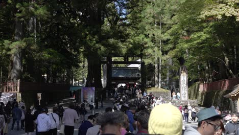View-Of-Large-Queue-Of-Visitors-Lining-Up-To-Enter-Nikko-Toshogu-Shrine