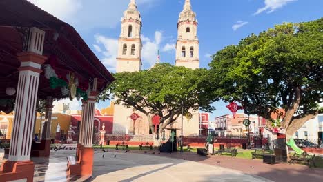 Aufnahme-Des-Hauptplatzes-Von-Campeche-In-Mexiko