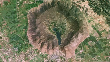 Mapa-Satelital-Animado-En-3D-Del-Sitio-Del-Impacto-De-Un-Meteorito-En-El-Cráter-Ramgarh-En-Rajasthan,-India