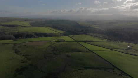 High-Establishing-Aerial-Drone-Shot-of-Yorkshire-Dales-Landscape-UK