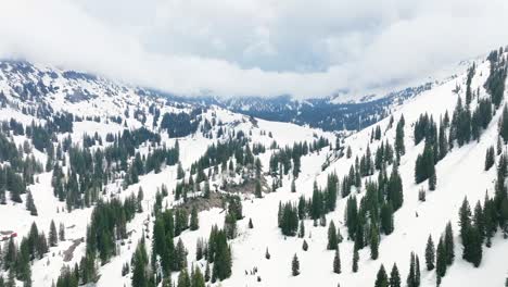 Luftaufnahme-Der-Verschneiten-Berge-Von-Utah