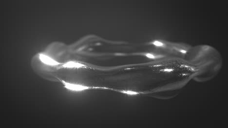 Glänzender-Metallischer-Ring,-Abstrakt,-Rotierend.-3D-Rendering